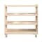 Flash Furniture Bright Beginnings Commercial Grade Space Saving 4 Shelf Wooden Mobile Classroom Storage Cart with Locking Caster Wheels, Kid Friendly Design, Natural MK-KE24114-GG - alternate 6